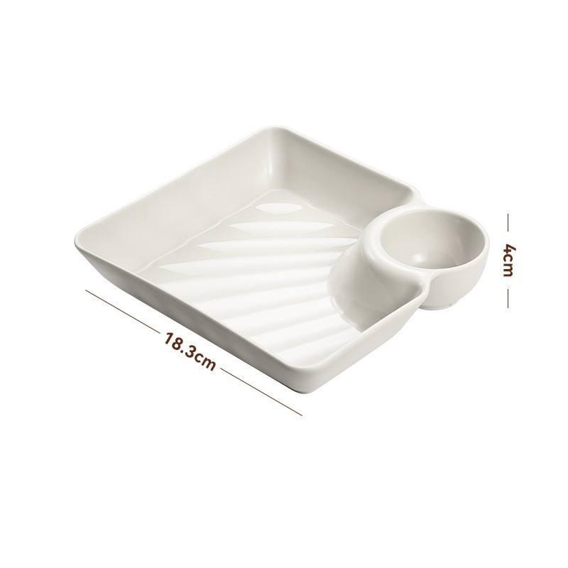 2-in-1 Square Snack Platter with Vinegar Compartment