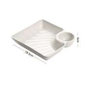 Square snack platter with sauce compartment, view 3 - MRSLM