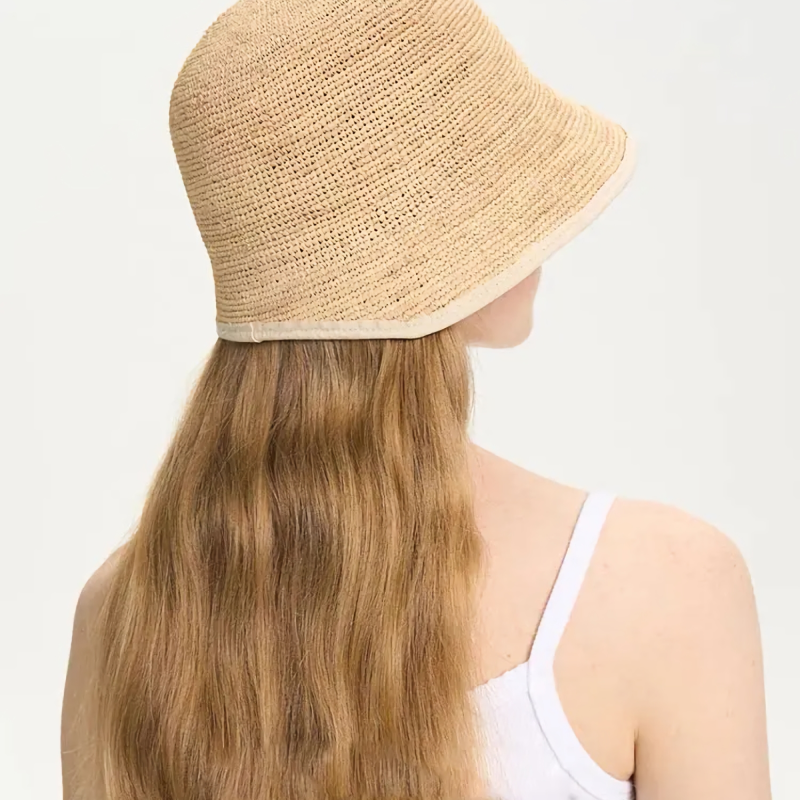summer beach straw bucket hat, view 6 - MRSLM