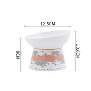 Hand-painted ceramic cat bowl, view 5 - MRSLM