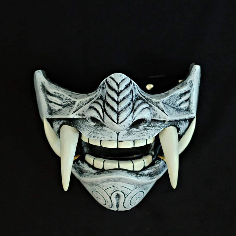 Noh Halloween half face mask, view 3 - MRSLM