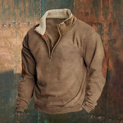 men's retro patchwork half cardigan, view 7 - MRSLM