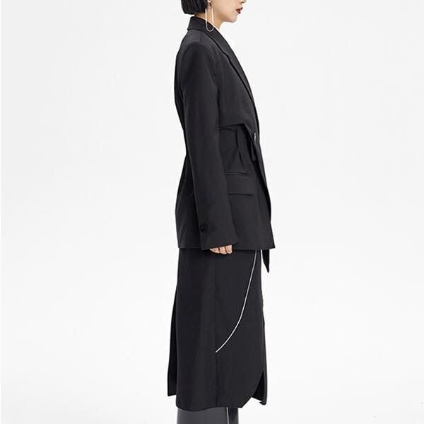 Irregular Cross Slit Blazer