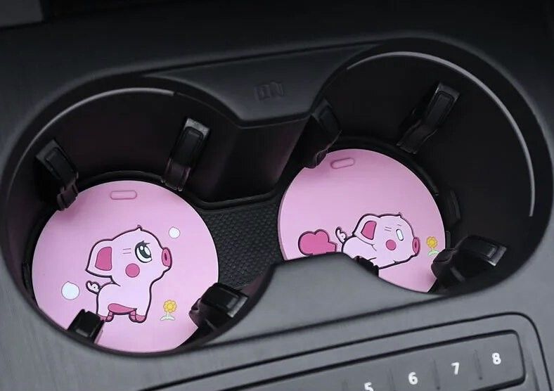 2-Piece Cartoon Animal Silicone Car Mug Coasters