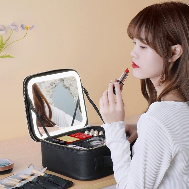 LED cosmetic case with mirror - MRSLM