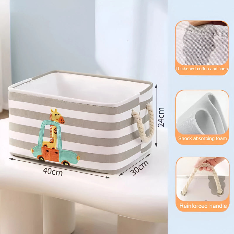 folding linen storage basket, view 3 - MRSLM