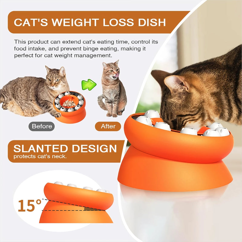 slanted cat puzzle bowl, view 4 - MRSLM