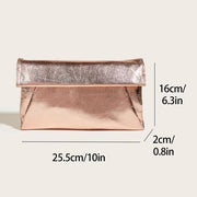 Metallic clutch crossbody shoulder bag with chain, view 7 - MRSLM