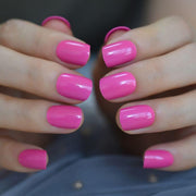 short neon violet press-on fake nails - MRSLM