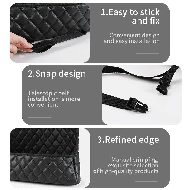 Luxury PU leather car seat organizer, view 6 - MRSLM