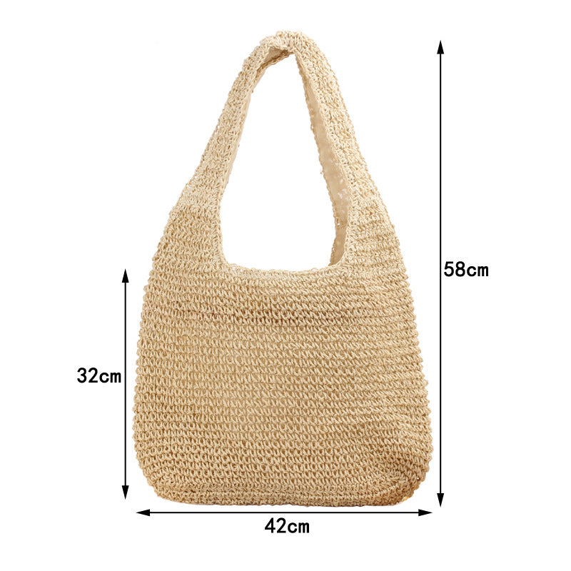 straw shoulder bag, view 10 - MRSLM