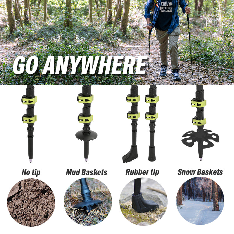 carbon fiber trekking poles, view 4 - MRSLM