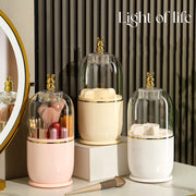 clear makeup brush holder with lid, view 5 - MRSLM