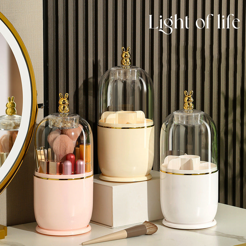 clear makeup brush holder with lid, view 5 - MRSLM