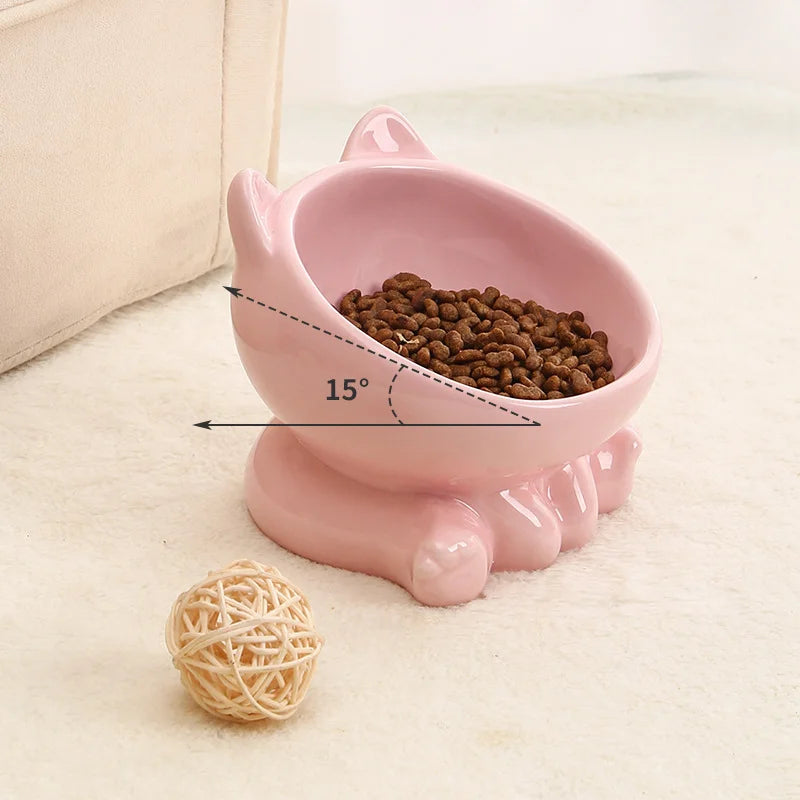 Keramik-Katzennapf mit erhabenem diagonalen Design