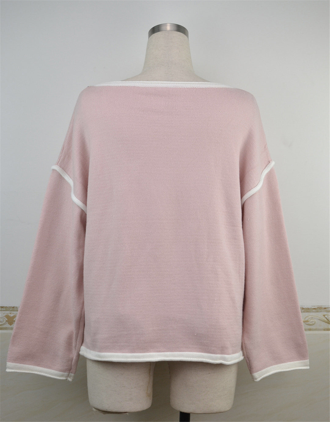European And American Large Size Sweater Loose And Idle Solid Color Pullover Sweater