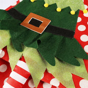 red white polka dot christmas tree skirt, view 4 - MRSLM