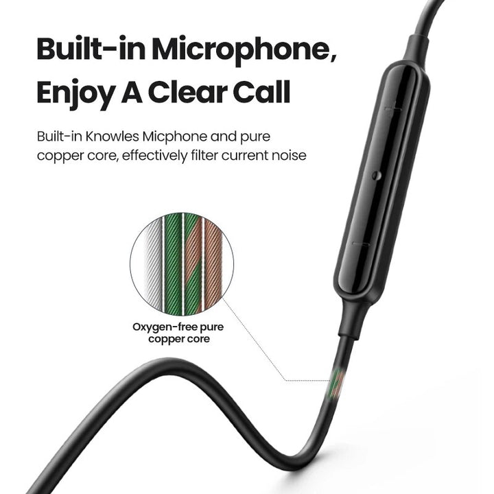 High-Definition In-Ear Earphones with Microphone - 3.5mm, USB Type-C, Lightning Connector