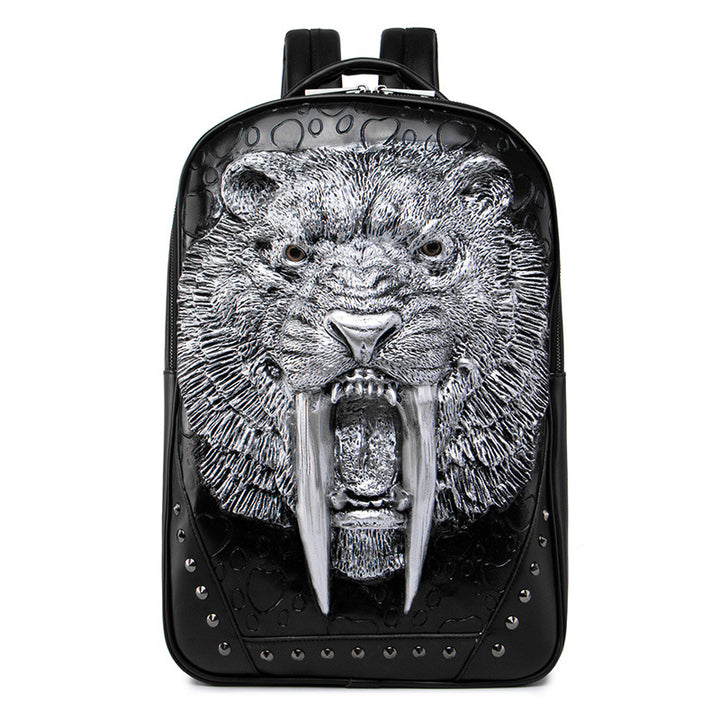 Embossed Three-dimensional Tiger Head Animal Travel Backpack Student Trend Schoolbag