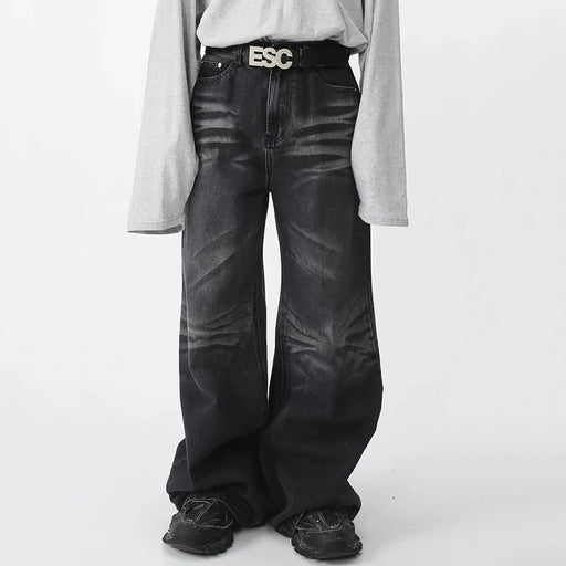 Men's washed stripe denim pants, view 2 - MRSLM