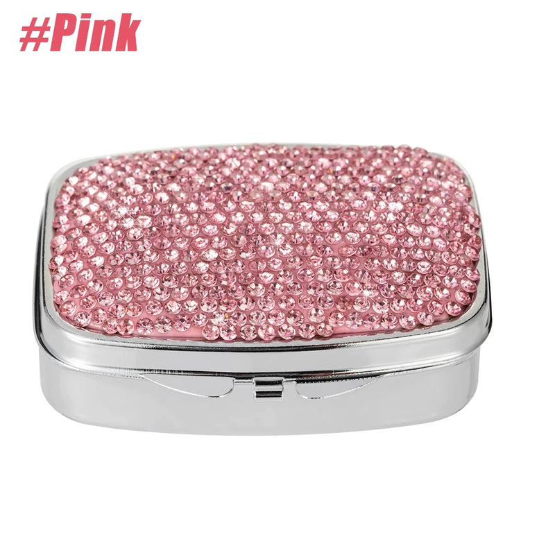 crystal diamond travel pill organizer, view 4 - MRSLM