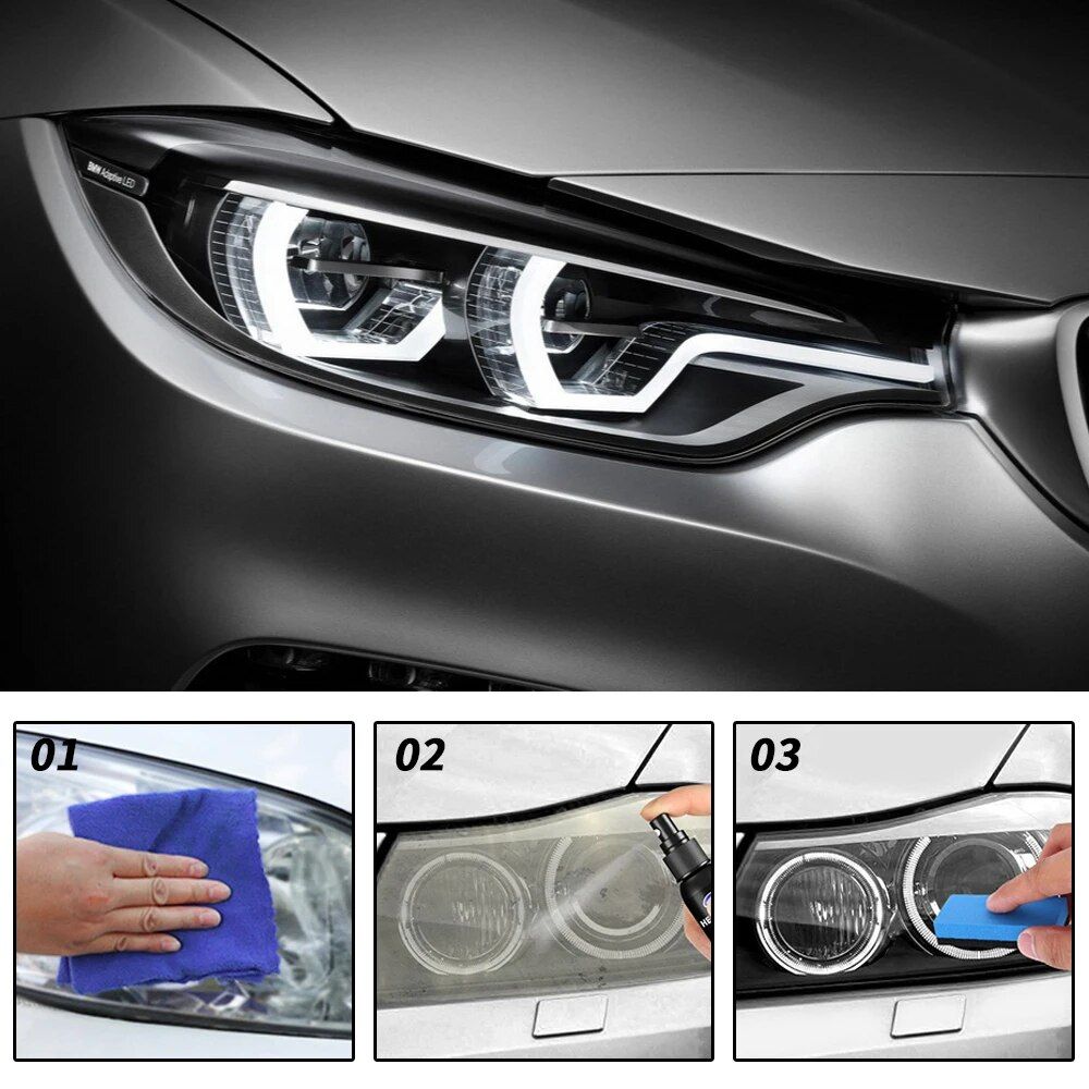 Car Headlight Restoration & Polishing Fluid Kit