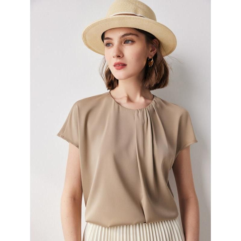 chic summer casual silk blouse, view 6 - MRSLM