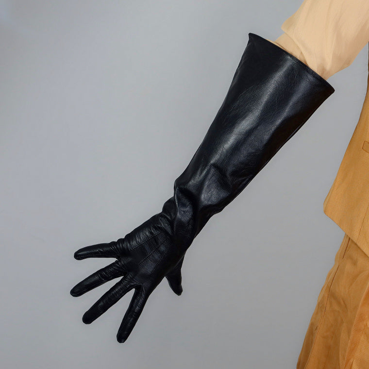 Patent PU leather long gloves, view 20 - MRSLM
