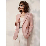 pink double breasted blazer, view 6 - MRSLM