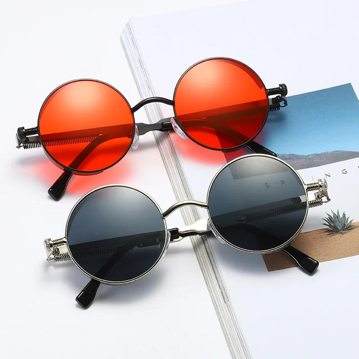 Round Metal Steampunk Sunglasses