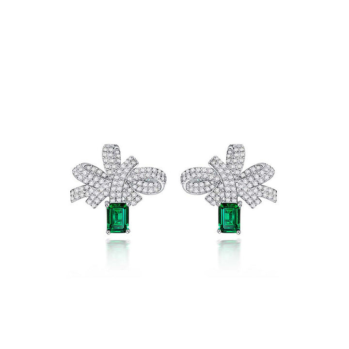 925 Sterling Silver With Emerald Ear Ornament