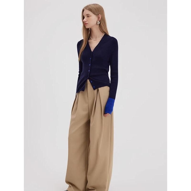 Damen-Cardigan aus Wollmischung mit V-Ausschnitt
