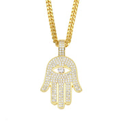 zircon Fatima hand pendant necklace, view 6 - MRSLM