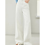 high waist white wide leg jeans, view 6 - MRSLM