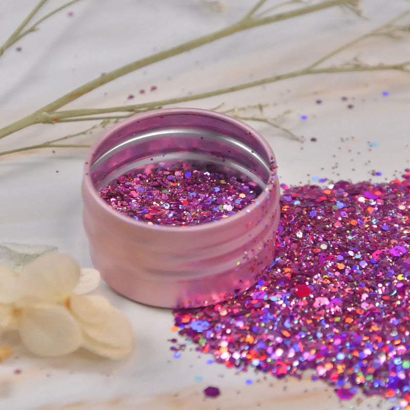 iridescent silver nail glitter, view 3 - MRSLM