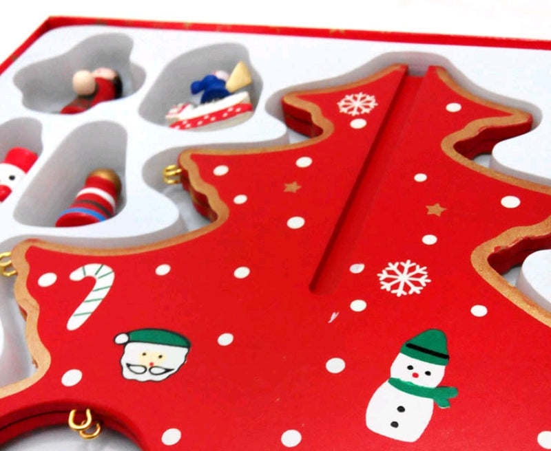 Hand-painted wooden tabletop Christmas tree, view 5 - MRSLM