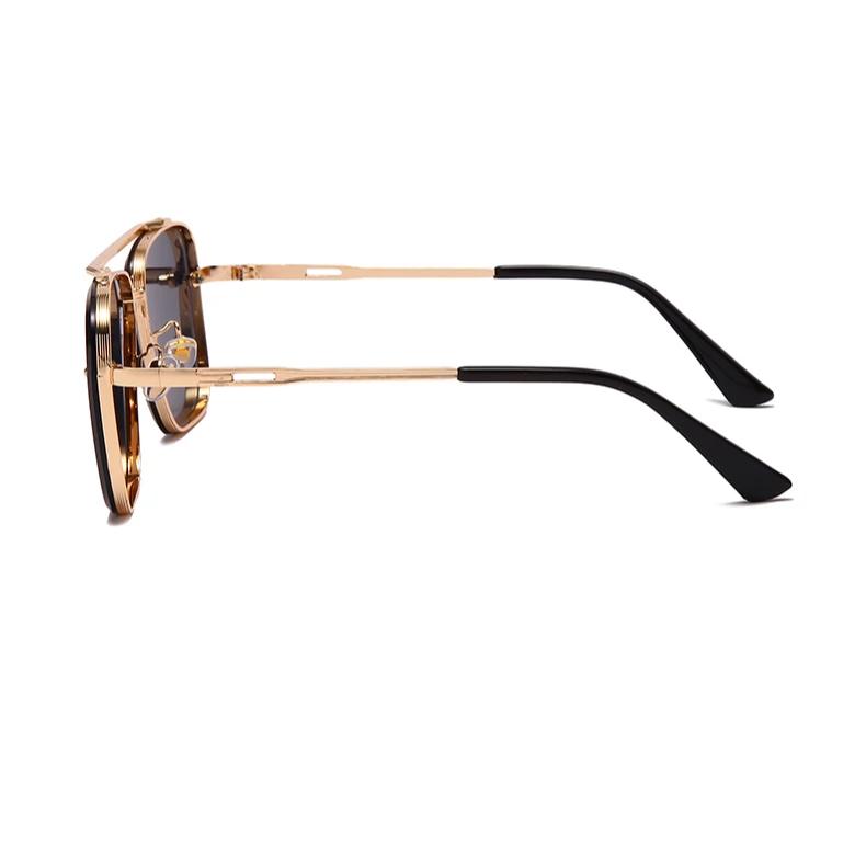 Klassische quadratische Vintage-Sonnenbrille – Luxuriöse UV400-Sonnenbrille mit Metallrahmen für Damen und Herren