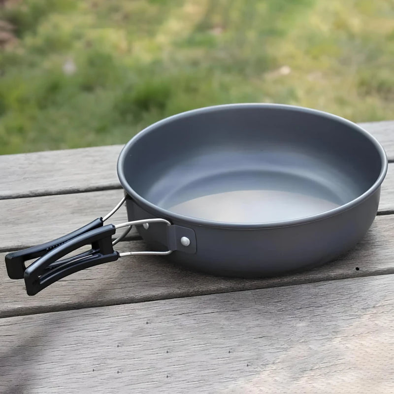 Ultraleichte Campingpfanne mit faltbarem Griff