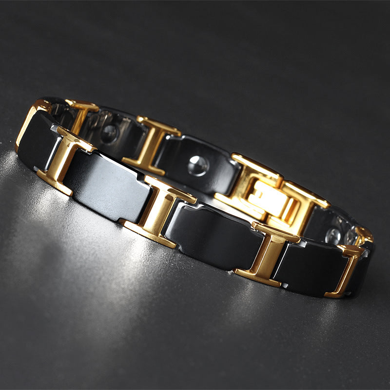 men's titanium steel ceramic bracelet, view 5 - MRSLM