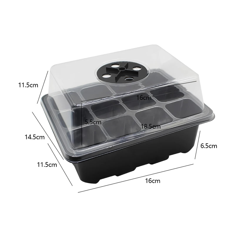 12-cell seedling tray with humidity dome, view 4 - MRSLM