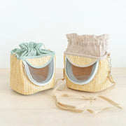 straw-woven parrot backpack cage, view 6 - MRSLM