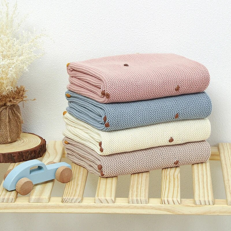 soft cotton knit baby blanket, view 10 - MRSLM