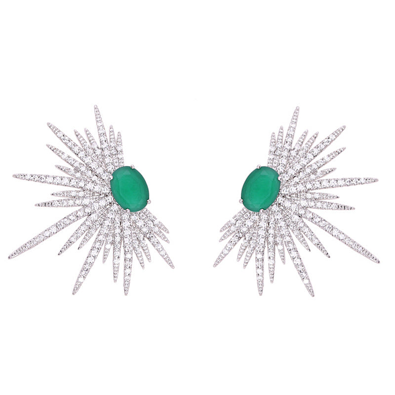 star heart zircon earrings, view 2 - MRSLM