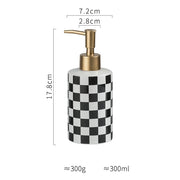 plaid ceramic bathroom dispenser, view 4 - MRSLM