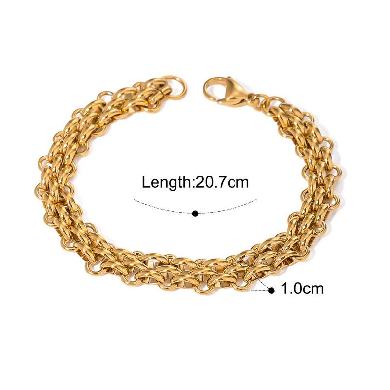 18k gold plated braided bracelet with ring clasp, view 2 - MRSLM