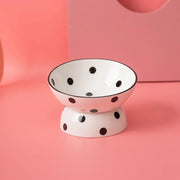 ceramic pet bowl with dots, view 5 - MRSLM