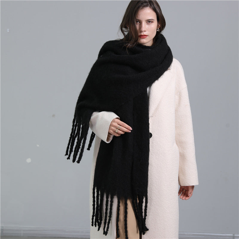 Extra long faux cashmere scarf, view 6 - MRSLM