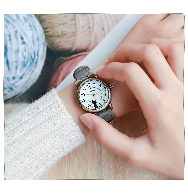 Female Junior High School Student Korean Retro Waterproof Watch