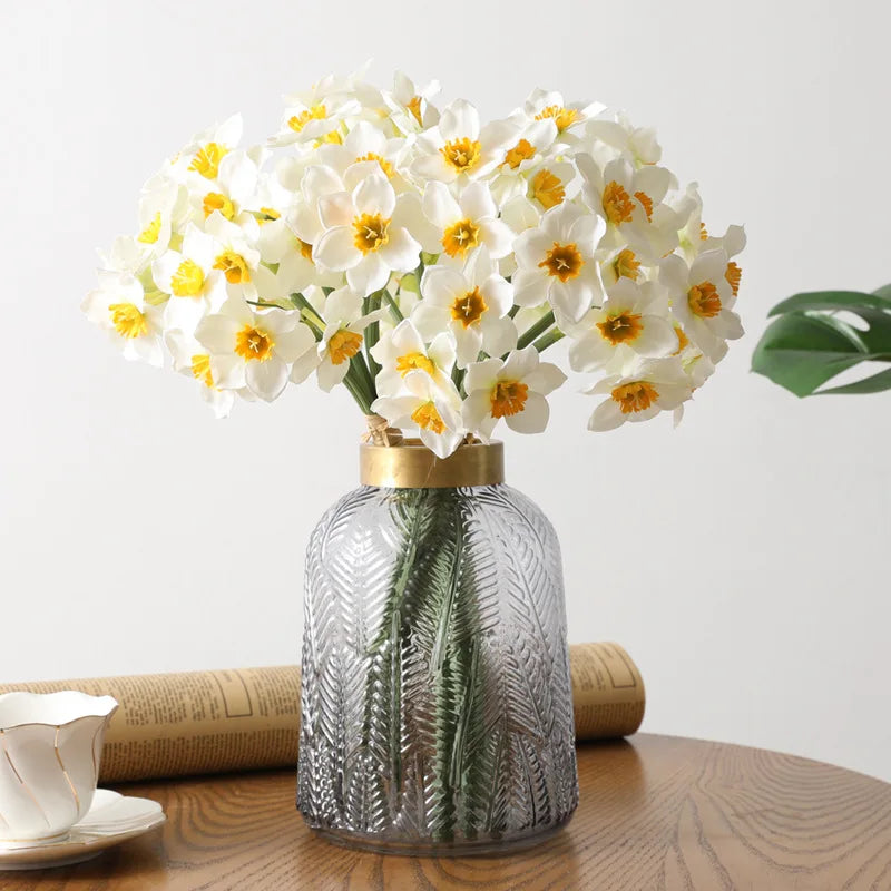 artificial narcissus flower bouquet, view 10 - MRSLM