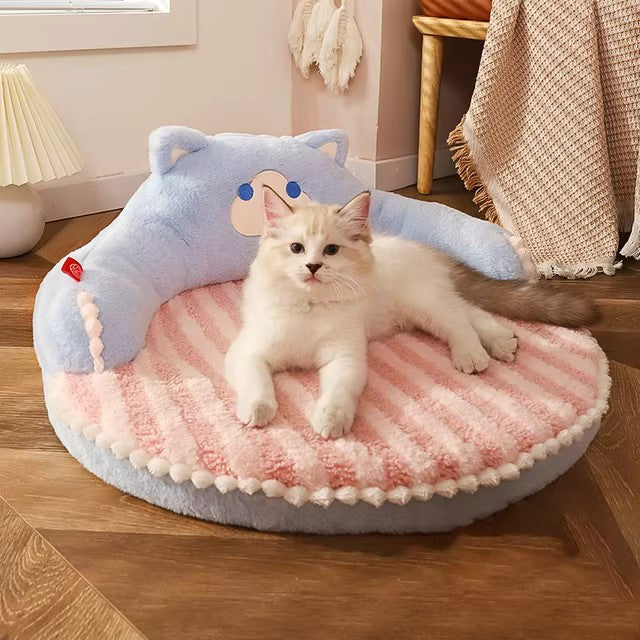 cozy bear-shaped cat sofa mat, view 7 - MRSLM